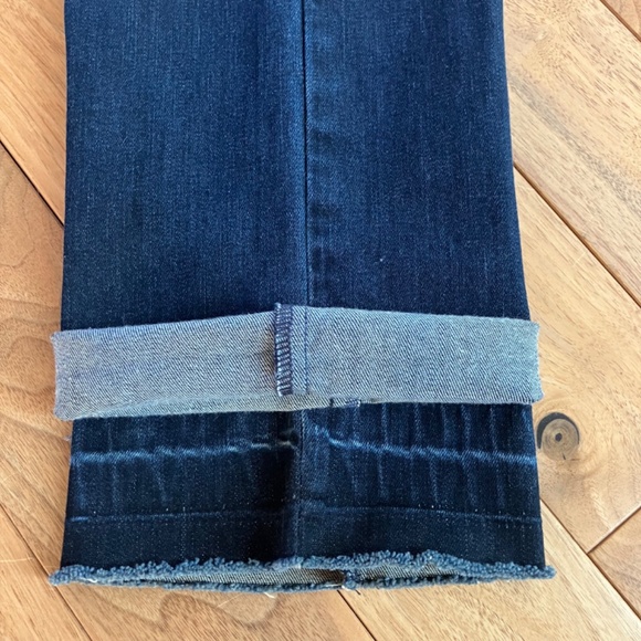 YOGA jeans, classic rise, straight leg, cropped, stretch, dark blue, size small - Picture 7 of 14